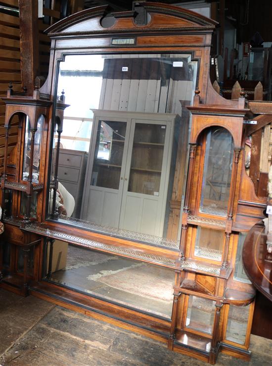 Edwardian inlaid overmantel mirror